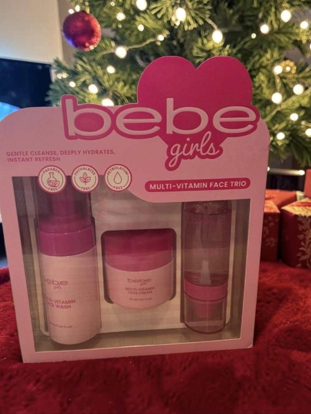 NIB Bebe girls Pink Multi-Vitamin Face Trio